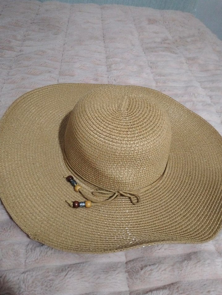 Bej Boncuklu Kadın Bohem Şapka - Görsel 2