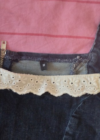 Trendyol Dantel Detaylı mavi Denim Büstiyer - Görsel 3