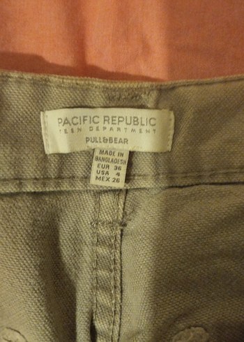 Bej Kadın Keten Rahat Kesim Kargo Pantolon - Görsel 3