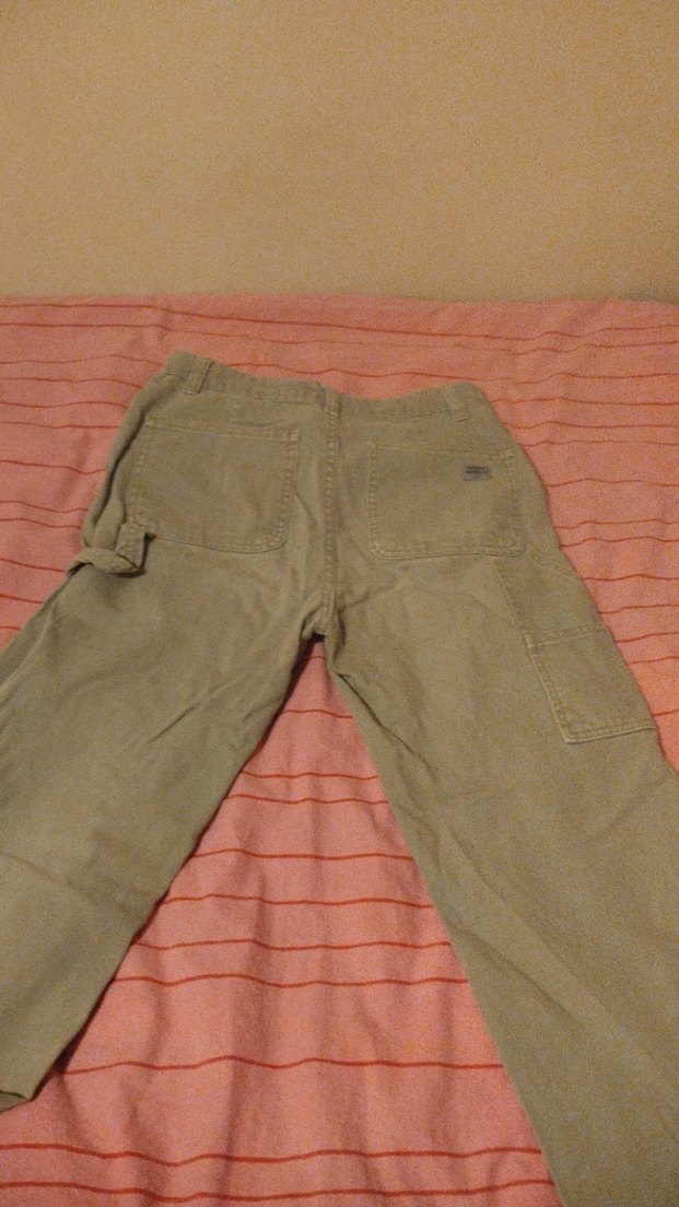 Bej Kadın Keten Rahat Kesim Kargo Pantolon - Görsel 2