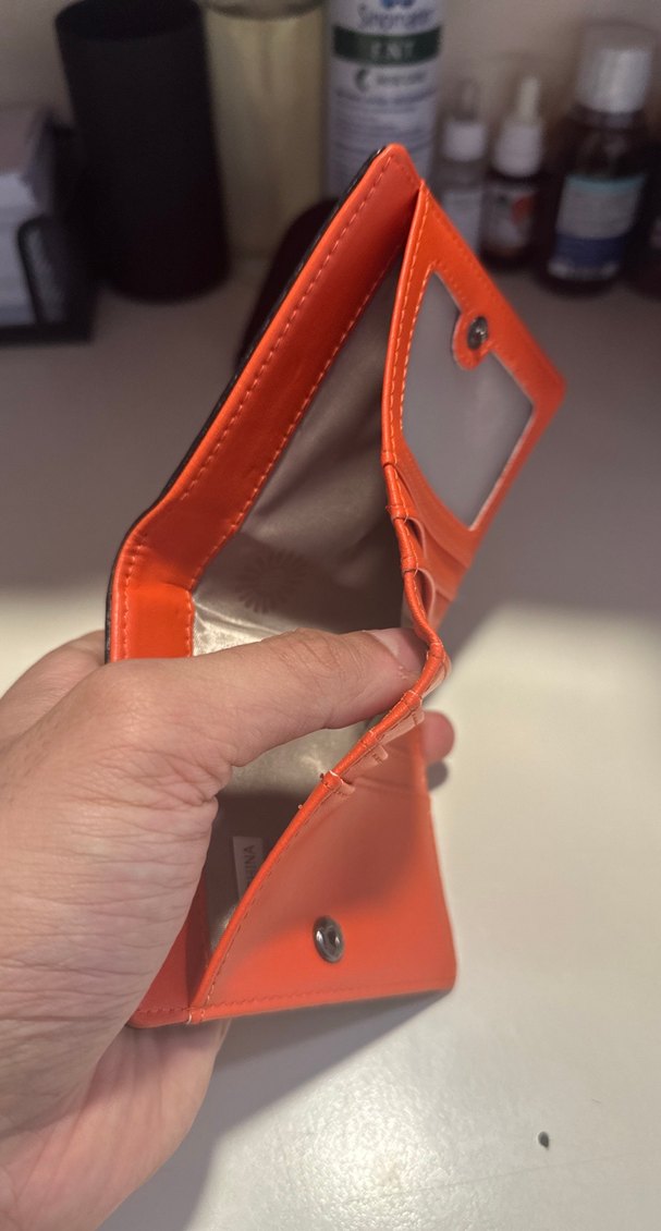 Turuncu Deri erkek Cüzdanı - Görsel 2