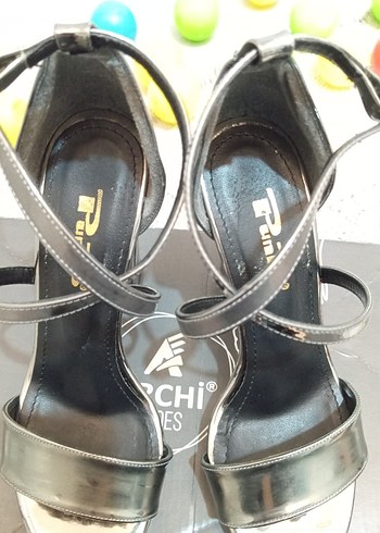 Tokalı Gri Platform Topuklu Kadın Abiye Ayakkabı - Görsel 2