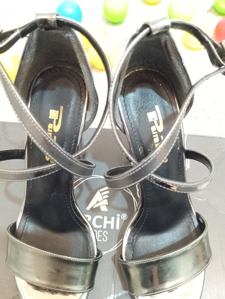 Tokalı Gri Platform Topuklu Kadın Abiye Ayakkabı - Görsel 2