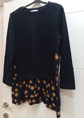 Mini Siyah Kadın Sweatshirt elbise - Görsel 2