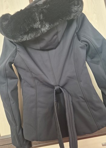 Kadın Siyah Kemerli Kışlık Mont kemeri kapanmıyor - Görsel 10