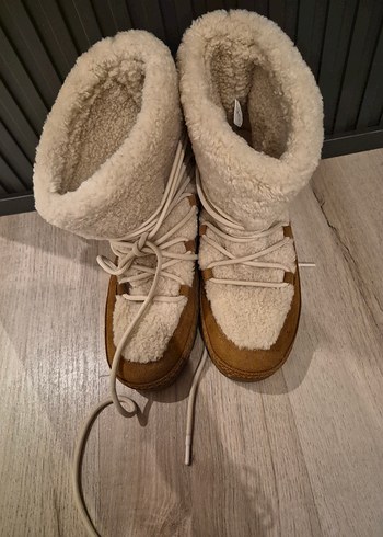 Bej Süet Kürklü Kadın Dolgu Topuk Bot - Görsel 4