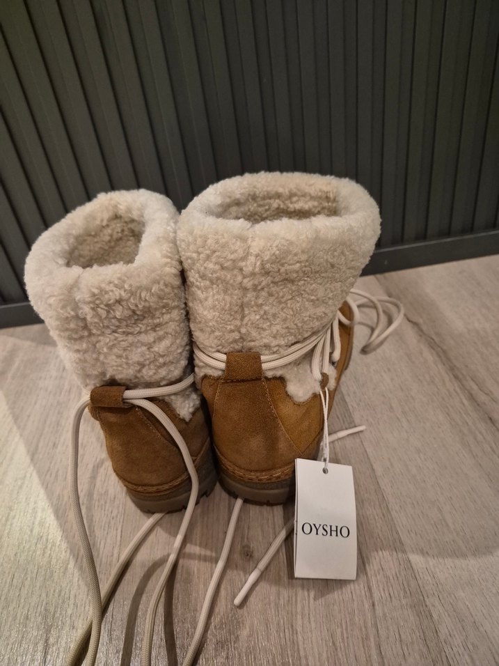 Bej Süet Kürklü Kadın Dolgu Topuk Bot - Görsel 3