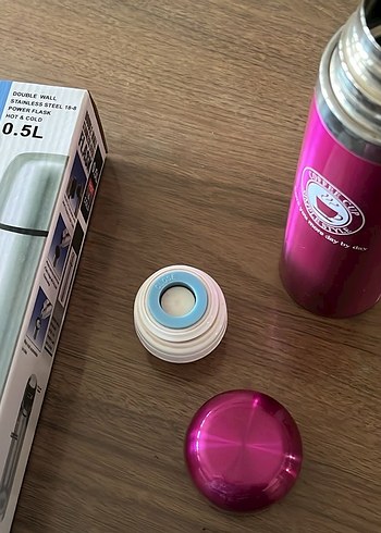 Renkli Pembe 0.5L Termos Şişesi - Görsel 5