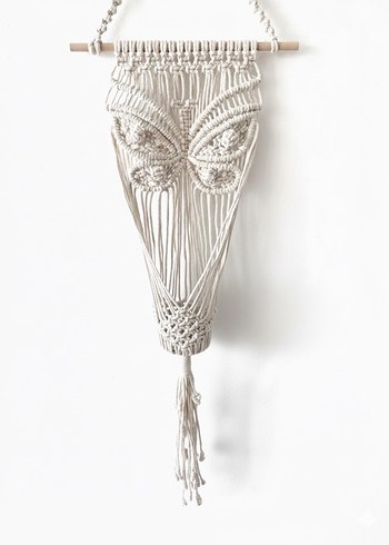 Kelebek Desenli Makrome Duvar Saksılığı - Görsel 4