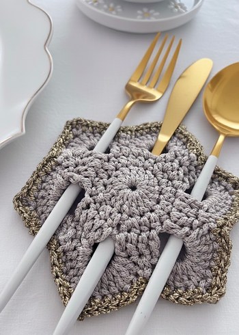 Lotus sunumluk/Bardak altlığı - Görsel 2