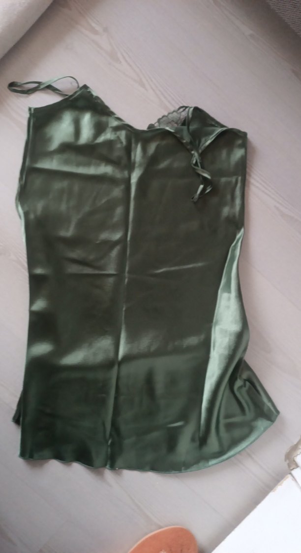 Nakışlı Gri Uzun İp Askılı Kadın Pijama - Görsel 2