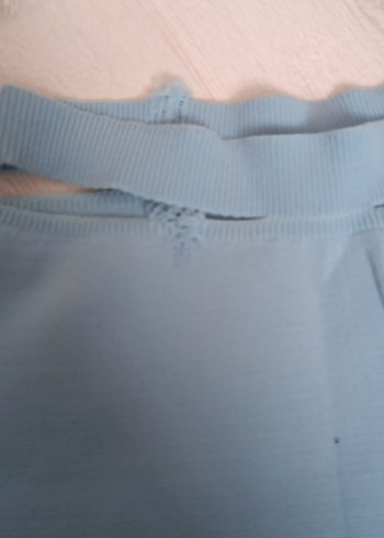 Düz Mavi Hamile Midi Etek - Görsel 2