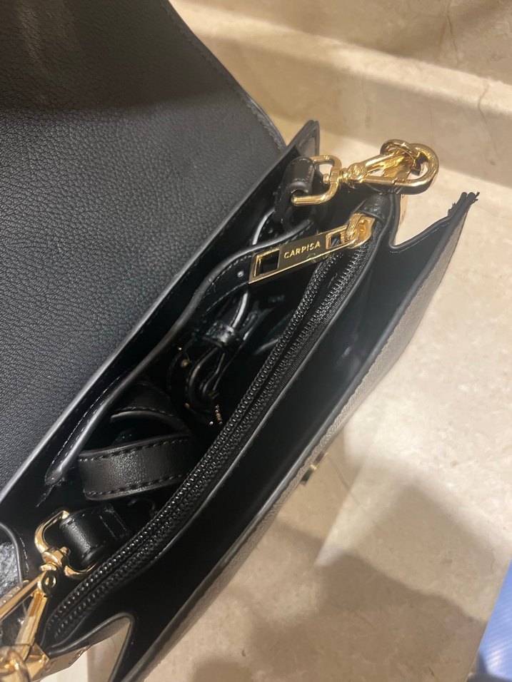 Carpisa deri siyah canta - Görsel 3