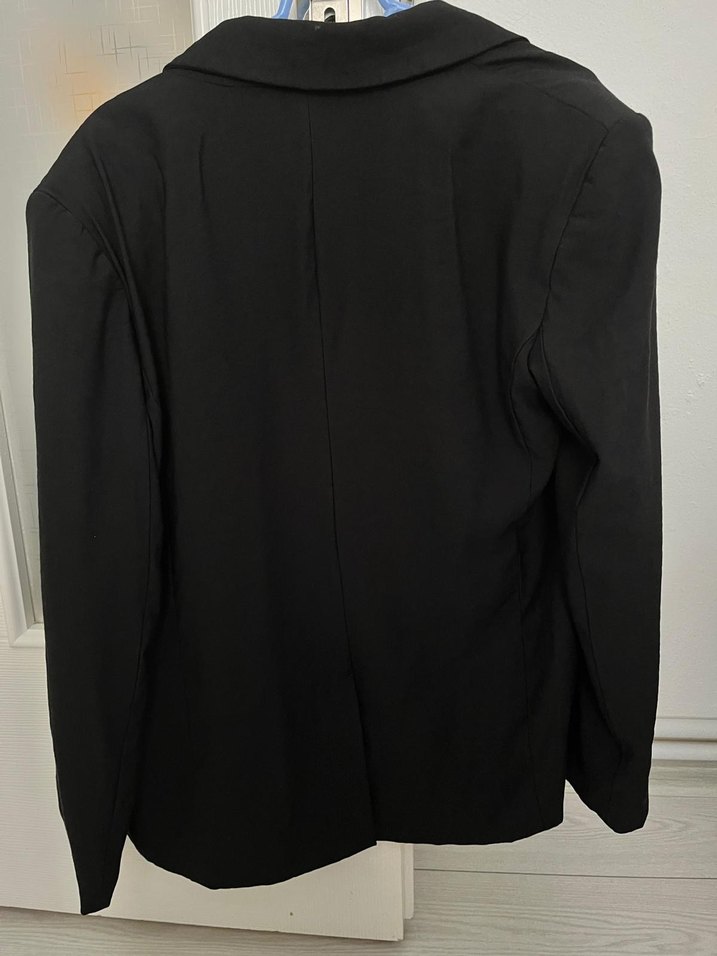 Siyah Düğmeli Kadın Blazer Ceket - Görsel 2