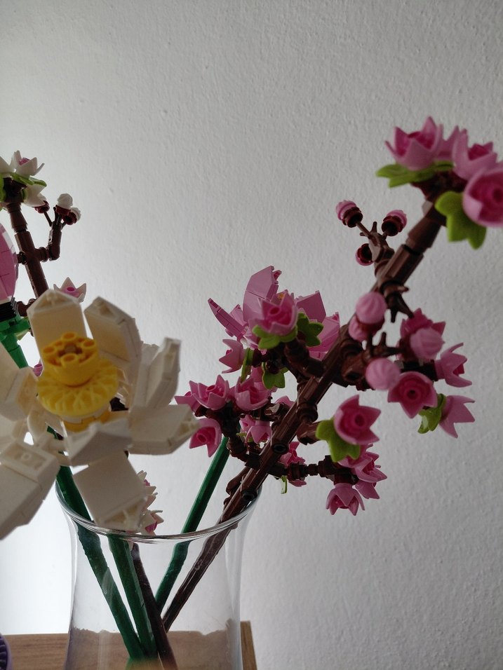 Şeffaf Cam Vazoda Pastel Pembe Çiçekler - Görsel 3