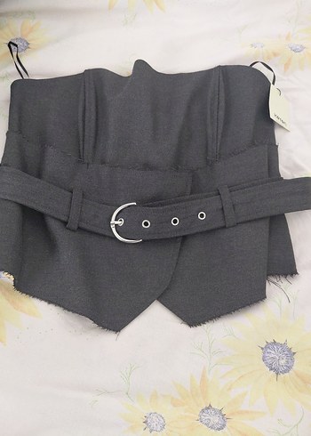 Gri Kemerli Straplez Mini Bustiyer - Görsel 4