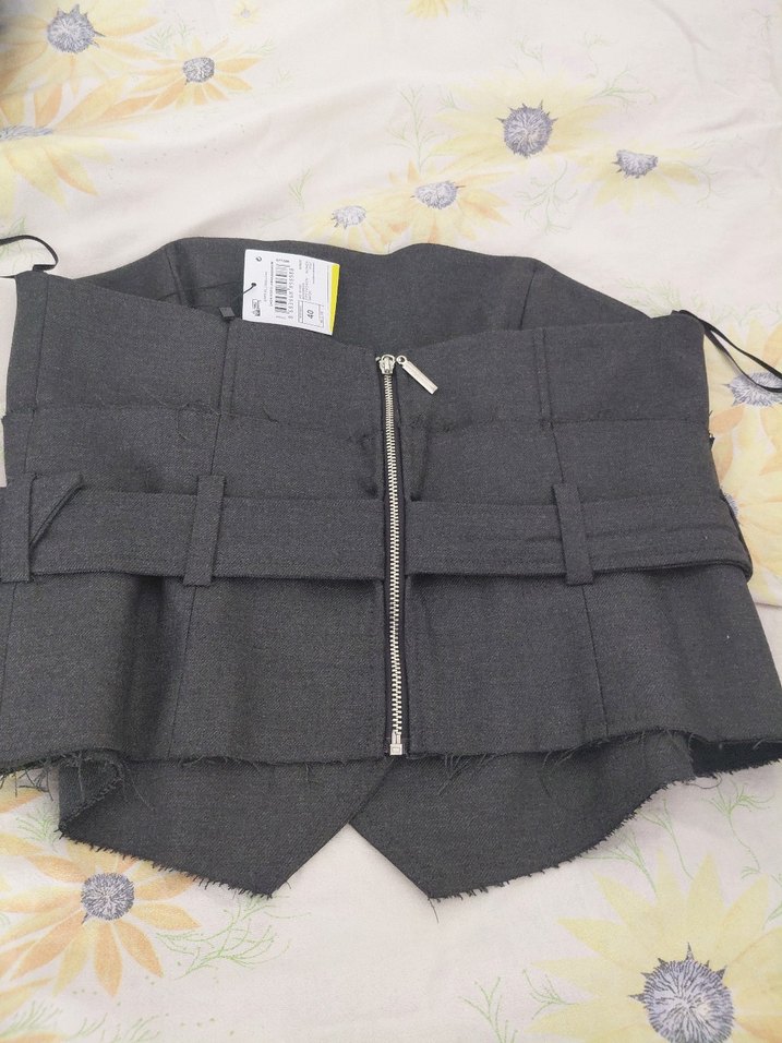 Gri Kemerli Straplez Mini Bustiyer - Görsel 2