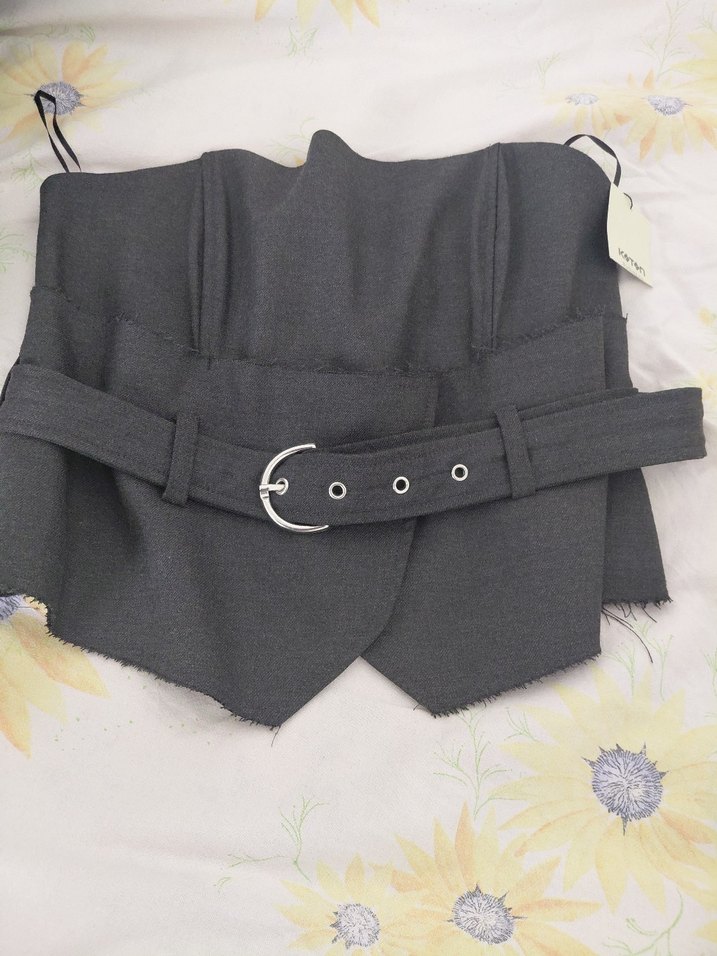 Gri Kemerli Straplez Mini Bustiyer - Görsel 4