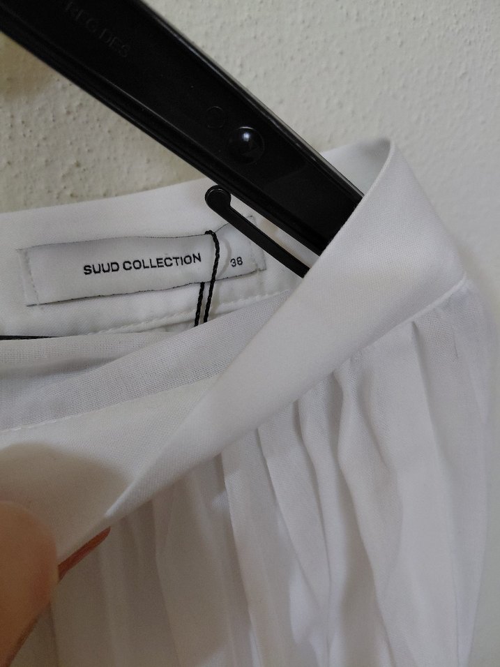 Beyaz Pilili Uzun Kadın Etek - Görsel 3