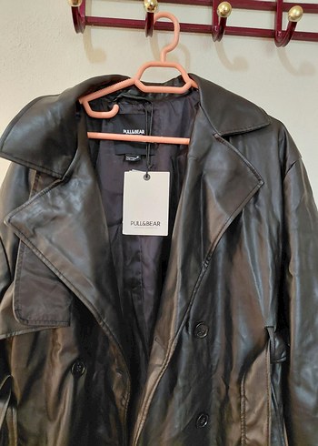 Kadın Kahverengi Deri Kemerli Uzun Trençkot - Görsel 2