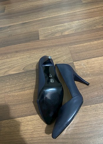 Klasik Mavi Tokalı Stiletto Topuklu Kadın Ayakkabı - Görsel 4