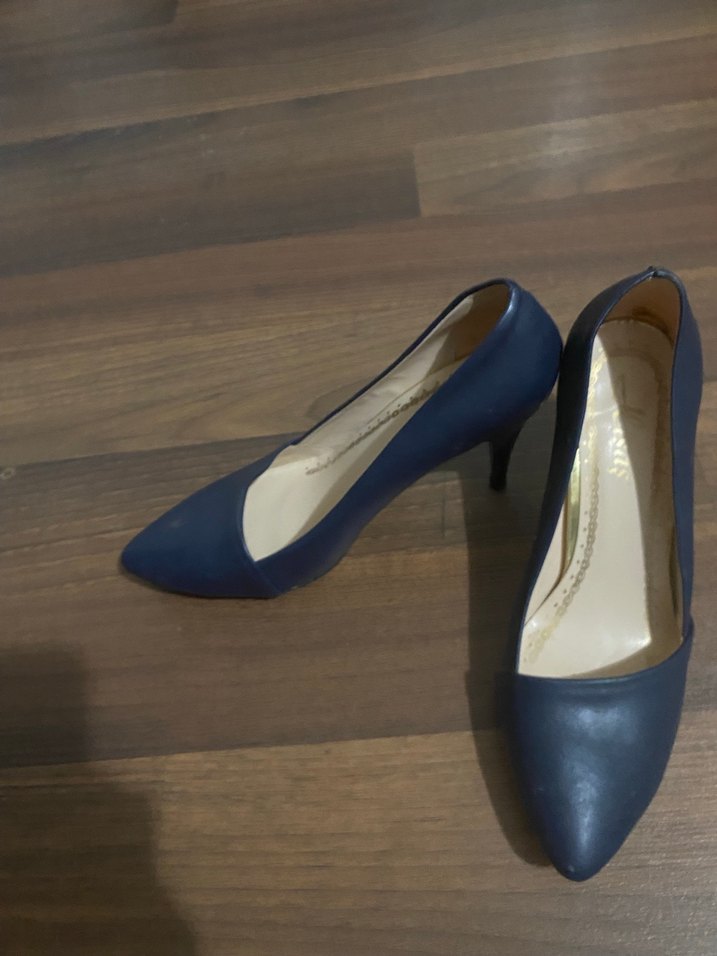 Klasik Mavi Tokalı Stiletto Topuklu Kadın Ayakkabı - Görsel 2