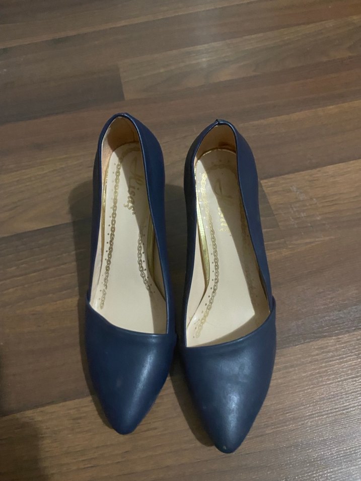 Klasik Mavi Tokalı Stiletto Topuklu Kadın Ayakkabı - Görsel 3