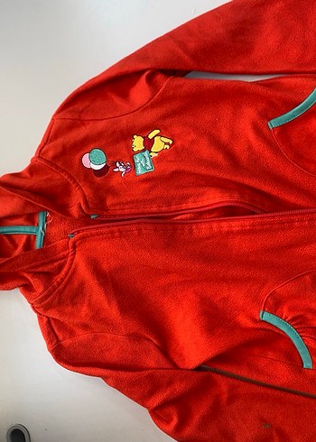 Kırmızı Kadın Fermuarlı Yüksek Yakalı Sweatshirt - Görsel 2