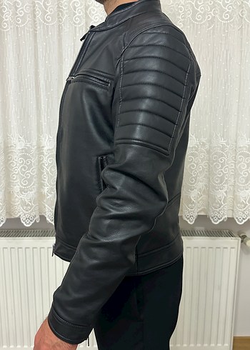 Mango Man Siyah Deri Ceket - Görsel 2