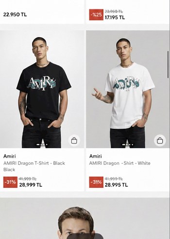 Amiri Siyah Dragon Baskılı Erkek Tişört - Görsel 3