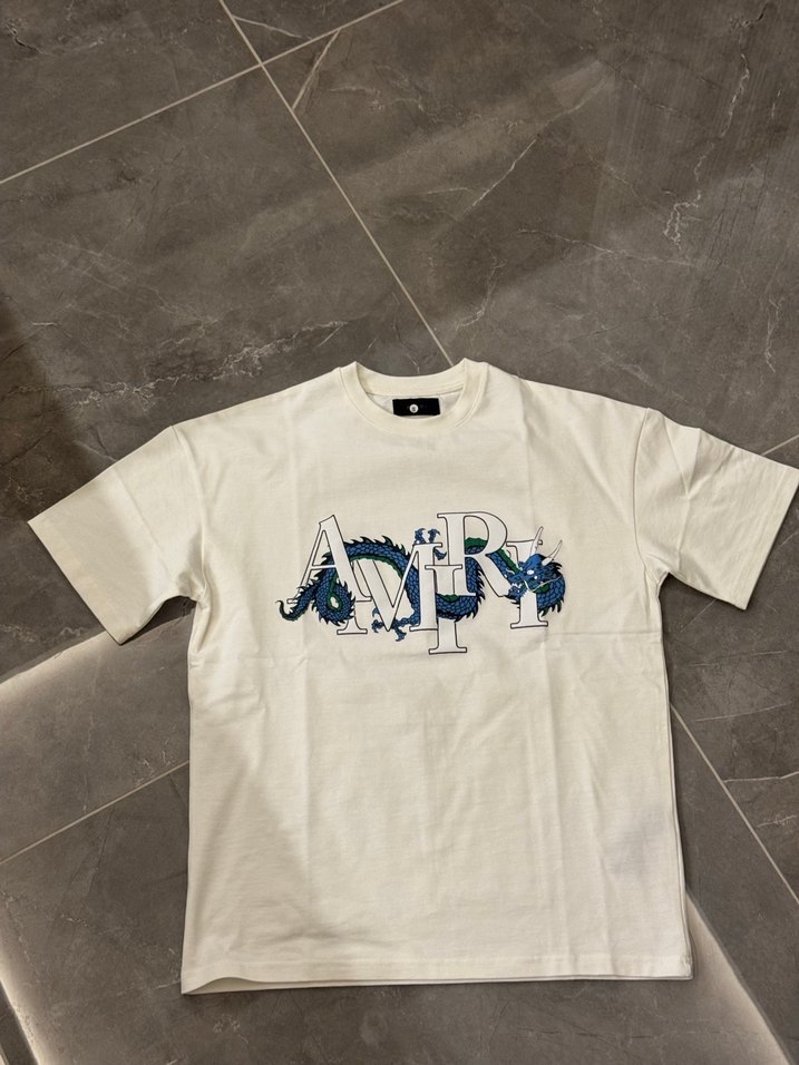 Amiri Siyah Dragon Baskılı Erkek Tişört - Görsel 5