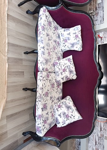 Mor Desenli Modern Klasik Minder - Görsel 4