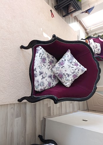 Mor Desenli Modern Klasik Minder - Görsel 2