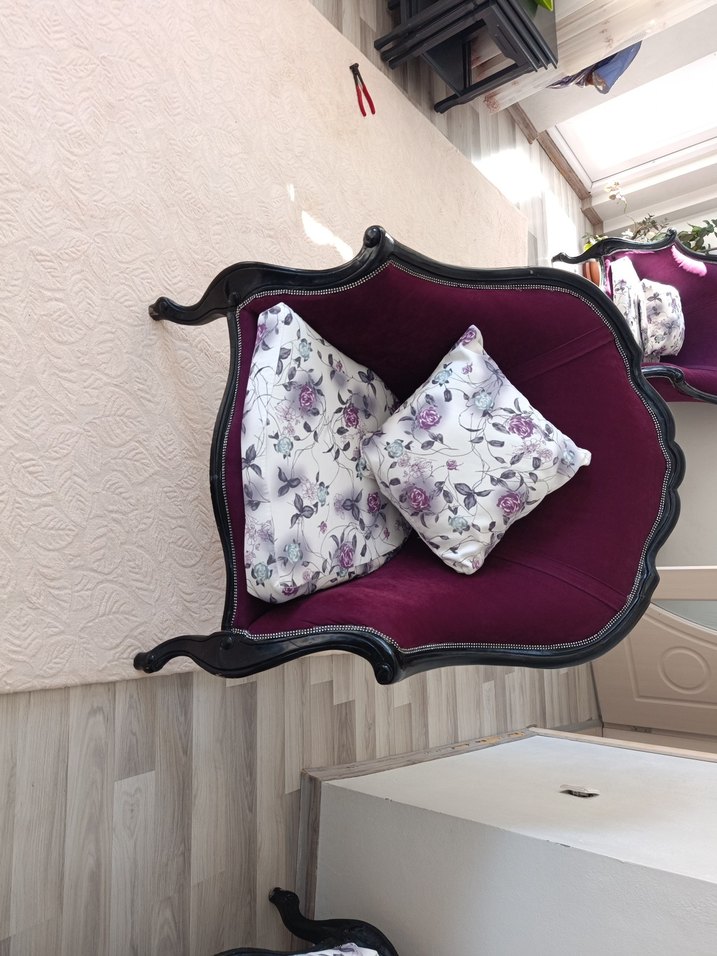 Mor Desenli Modern Klasik Minder - Görsel 2