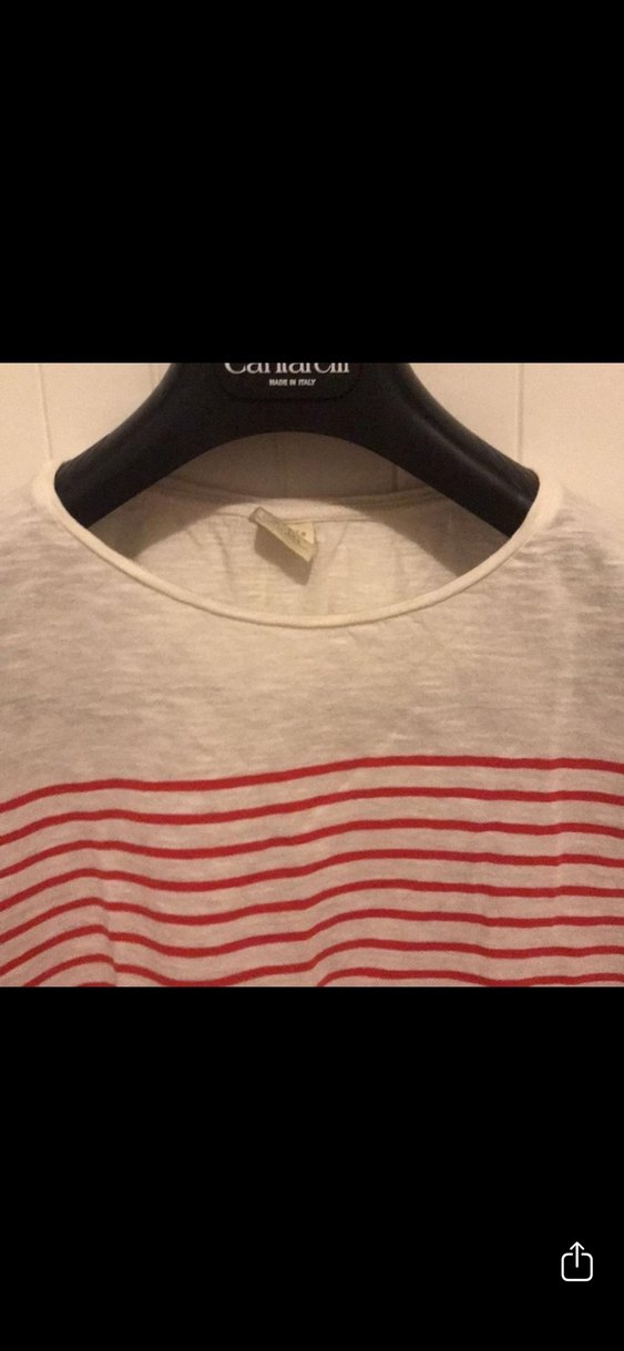 Kırmızı Çizgili Uzun Kollu kız çocuk keten tişört - Görsel 2