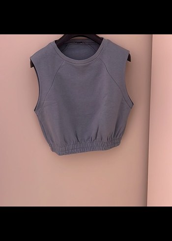 Yeşil Kadın Kolsuz Crop Top - Görsel 2
