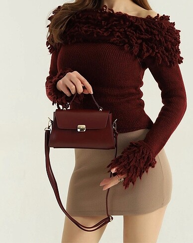  Beden bordo Renk Bordo çanta