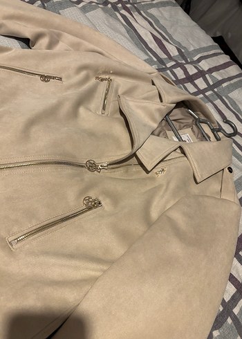 Bej Süet Kadın Kısa Ceket - Görsel 6