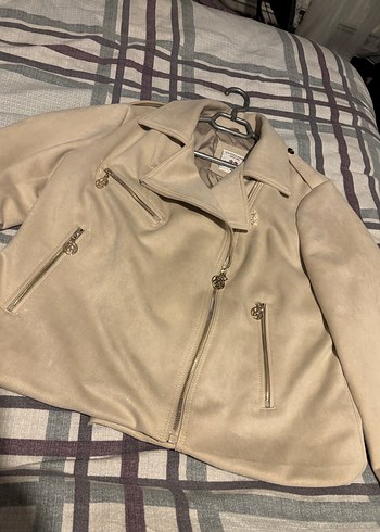 Bej Süet Kadın Kısa Ceket - Görsel 11