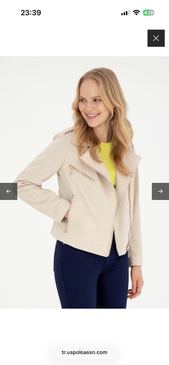 Bej Süet Kadın Kısa Ceket - Görsel 2