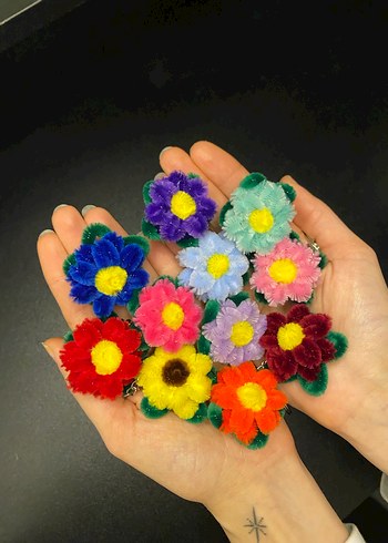 Şönil Renkli Papatya Anahtarlıklar - Görsel 2