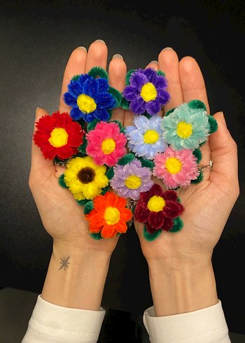 Şönil Renkli Papatya Anahtarlıklar - Görsel 3