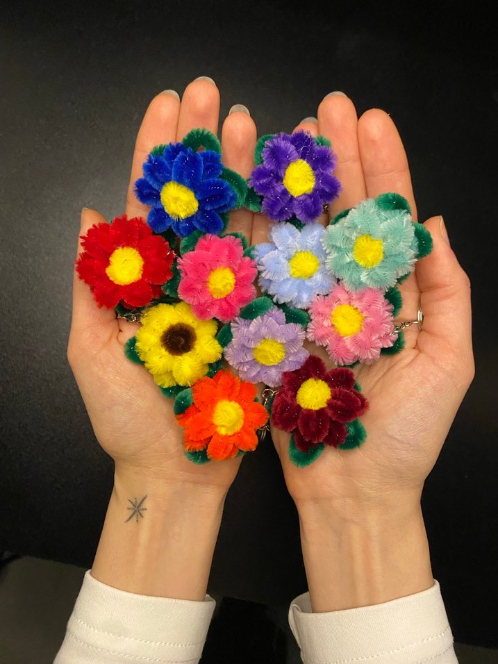 Şönil Renkli Papatya Anahtarlıklar - Görsel 3