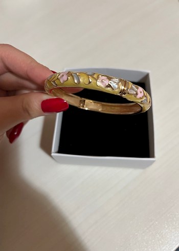 Çiçekli mineli kadın kelepçe bileklik - Görsel 2