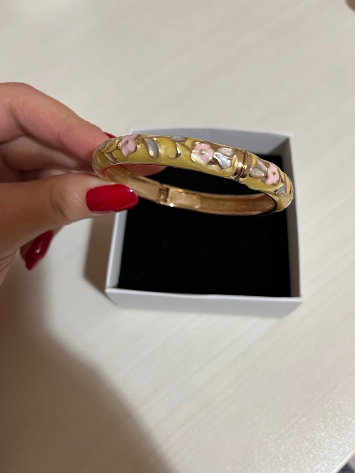 Çiçekli mineli kadın kelepçe bileklik - Görsel 2