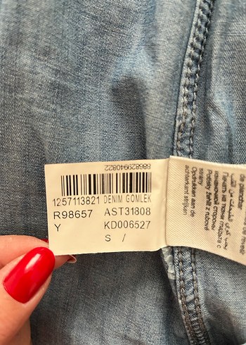 Düğmeli Mavi Denim Kadın Gömlek - Görsel 4