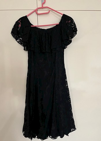 Siyah Dantel Güpürlü Elbise( mezuniyet düğün nişan ) - Görsel 2