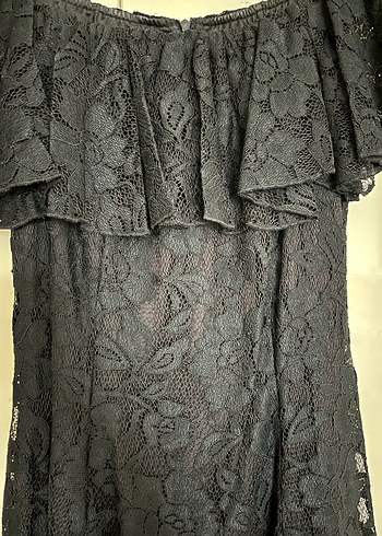 Siyah Dantel Güpürlü Elbise( mezuniyet düğün nişan ) - Görsel 3