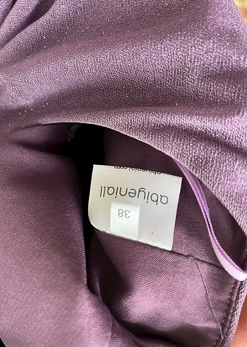 Mor Drapeli Yüksek Yakalı Abiye Elbise(Nişan-düğün- mezuniyet) - Görsel 4