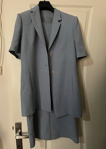 Gri Kolsuz Uzun Keten Elbise - Görsel 3